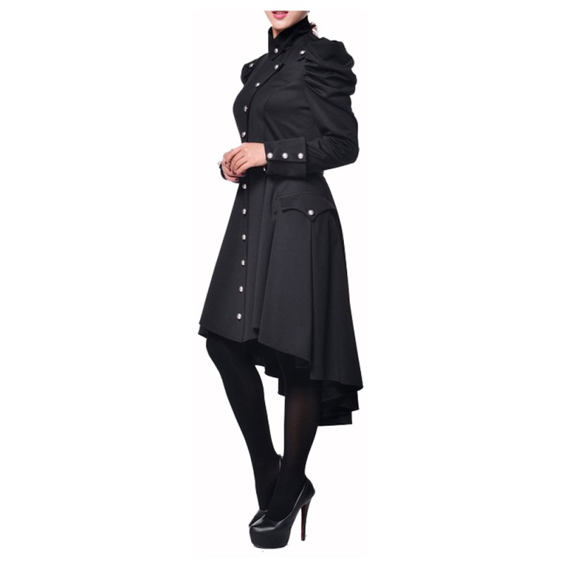 Women Gothic Victorian Style Trench Coat VTG Women Regiment Jacket 